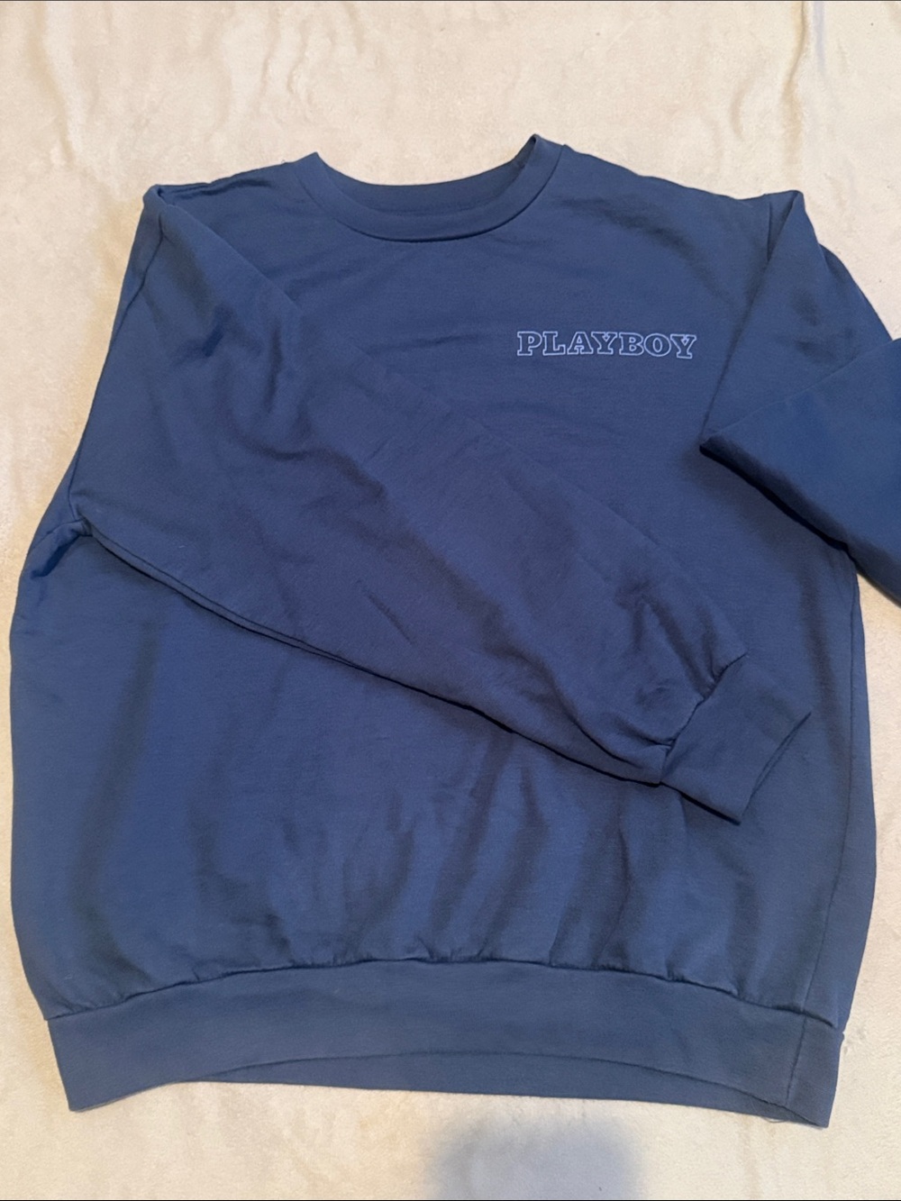 PLAYBOY Men's Slate Blue Crewneck Sweatshirt